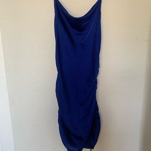Express NWT blue satin slip dress large